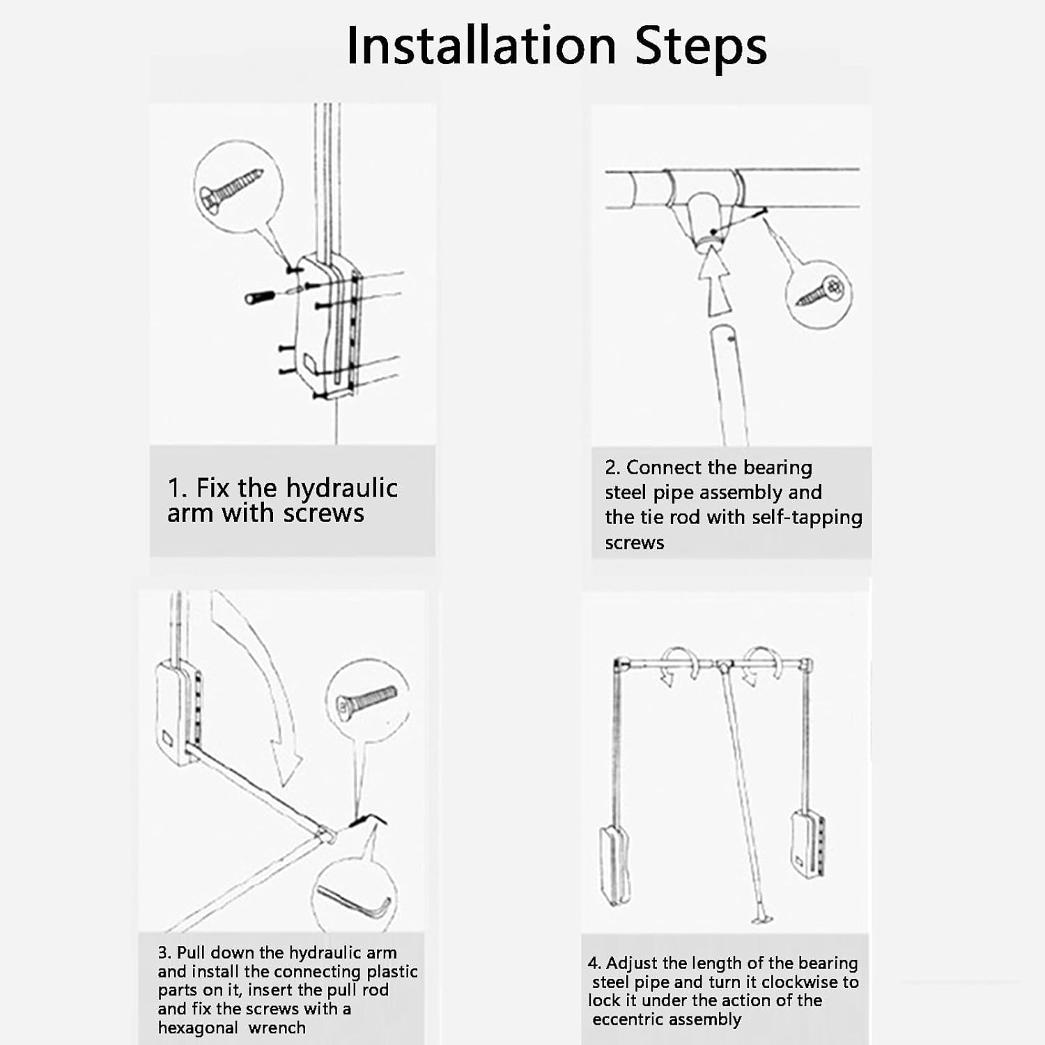 Pull Down Closet Rod, Pull Down Closet Rod,Heavy Duty Pull Down Closet Rod(Silver,550-700mm)