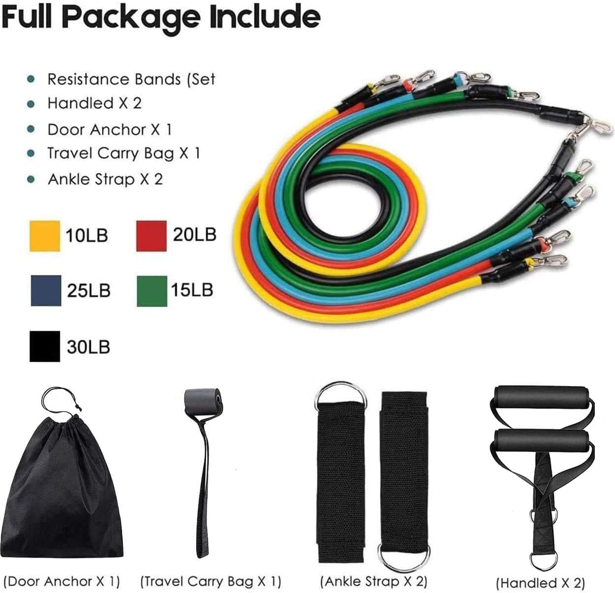 wyewye Resistance Bands, Resistance Bands Set Men, Exercise Bands Resistance Men, up to 100LB - Image 3
