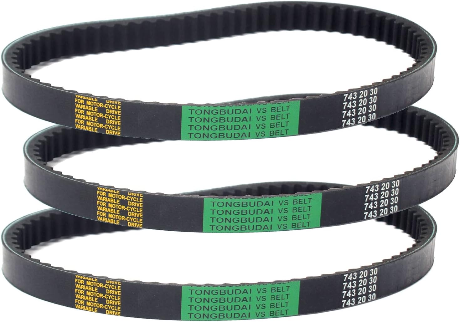 Minho 3pcs GY6 125 150CC Drive Belt 743 20 30 for Scooter Moped ATV Quad 152QMI 157QMJ Short-case Engine