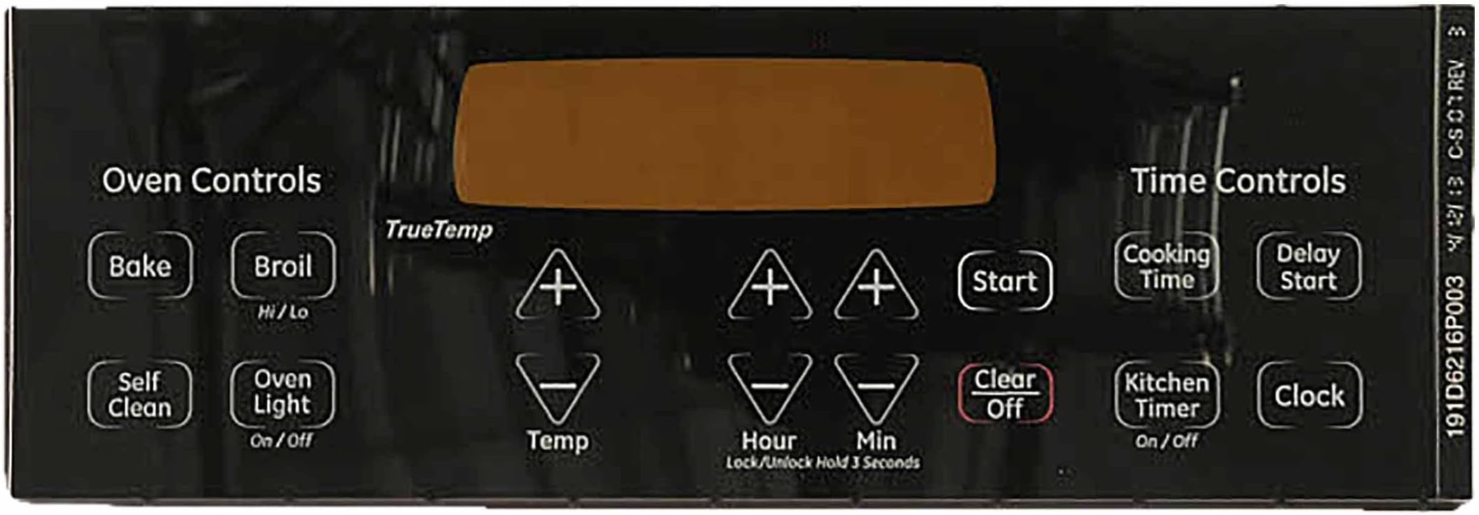 Amazon.com: GE WB27T11229 Range Control Board Faceplate Overlay ...