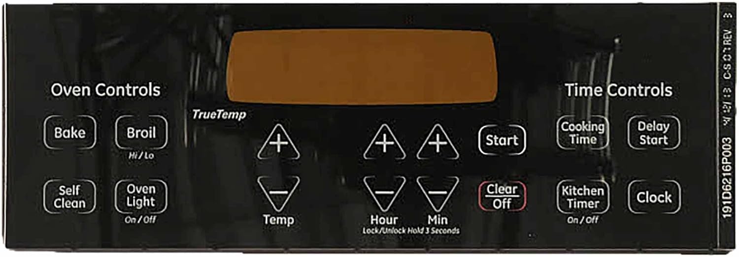 GE WB27T11229 Range Control Board Faceplate Overlay