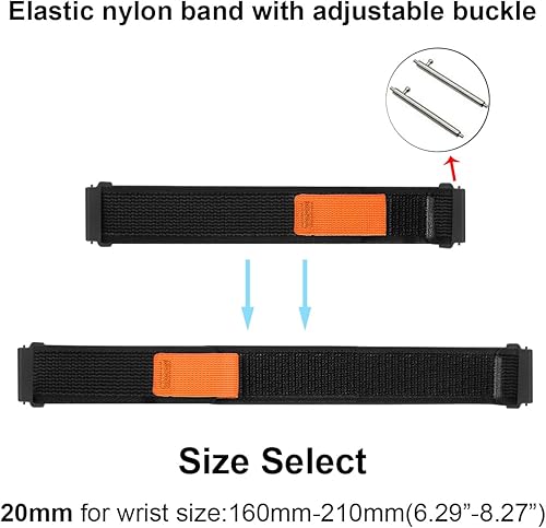 Miniatura 9 de MroTech Trail Loop de 0.787 pulgadas compatible con Samsung Galaxy Watch 55 ProGalaxy Watch 44 ClassicGalaxy ActiveActive2, correa de nailon para