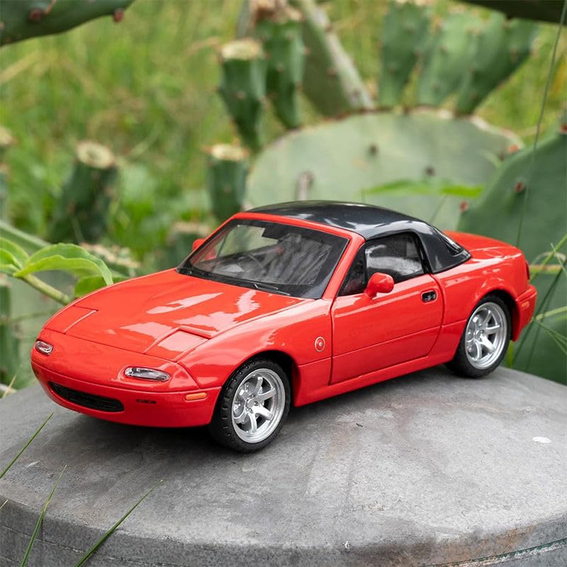 Image of Invite Enterprise 1:32 Mazda Miata MX-5 Alloy Model Car, Toy Car with Pullback, Removable Top, Blinking Lights, Toy Car with Sound and Bright Lights, Collectible Grade Gift for Kids【Red】