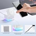 Karwan Wireless Charger 3in1 22w Magnetic Mag-Safe with Lamp for i-Phone 16/16 Plus/16 Pro/16 Pro Max, iPhone 15/15 Plus/15 Pro/15 Pro Max,iPhone 14/13/12, Samsung 21/22/23/24/25,iwatch-White gallery image