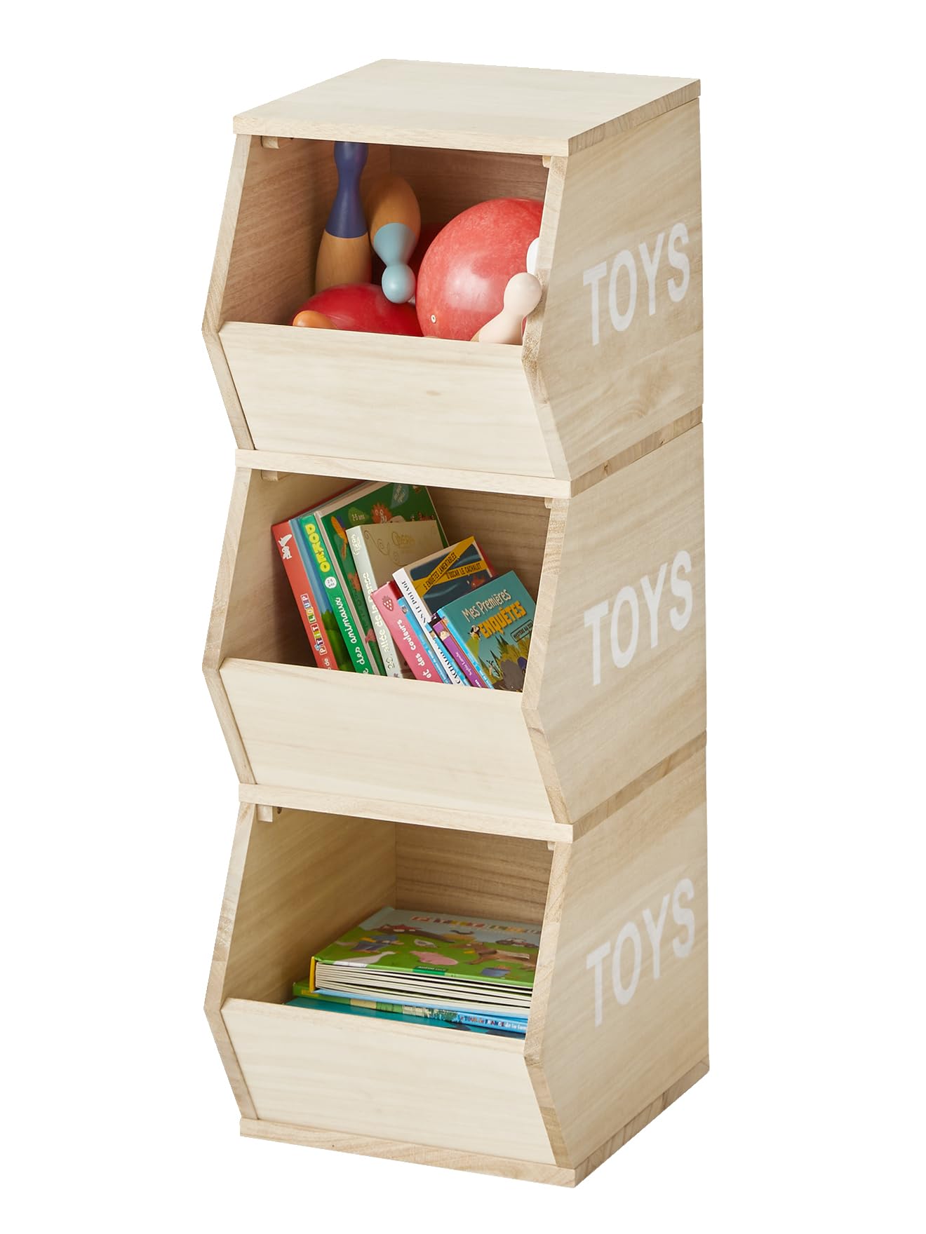 VERTBAUDET Meuble Vertical 3 Bacs Toys Enfant Bois bois TU