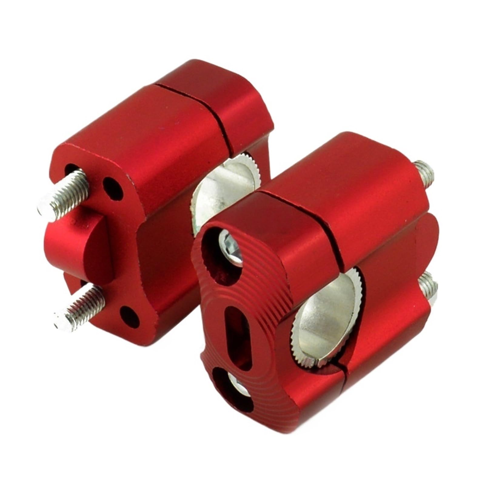 EHYSYN Motorcycle ATV 22mm 28mm Handlebar Clamp Risers Adapter Bar Clamps Universal(Red)