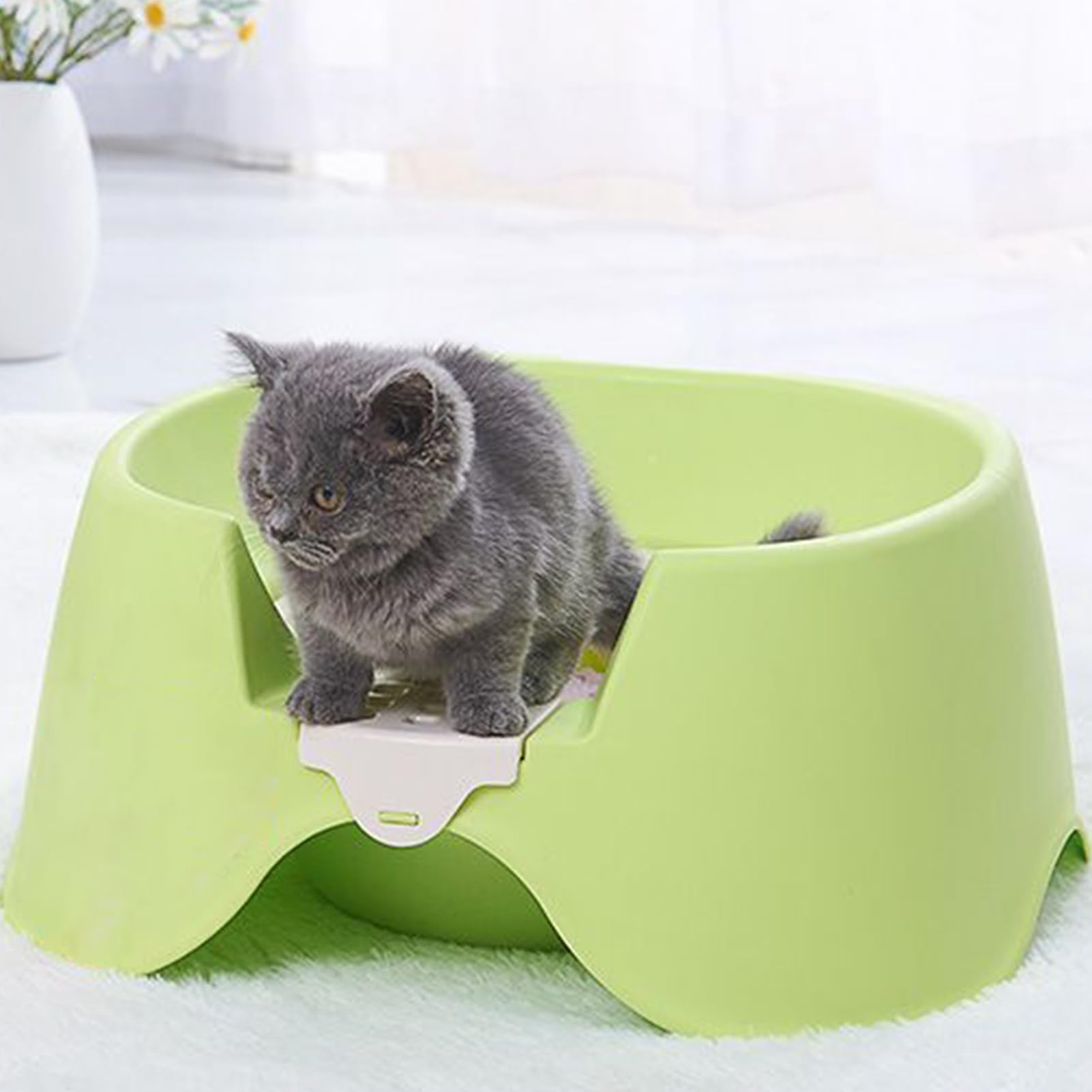 Bac À Litière pour Chat Bac À Litière pour Chaton | Toilettes pour animaux domestiques à bords hauts et ouverture supérieure pour petits appartements, lapins et chats grands