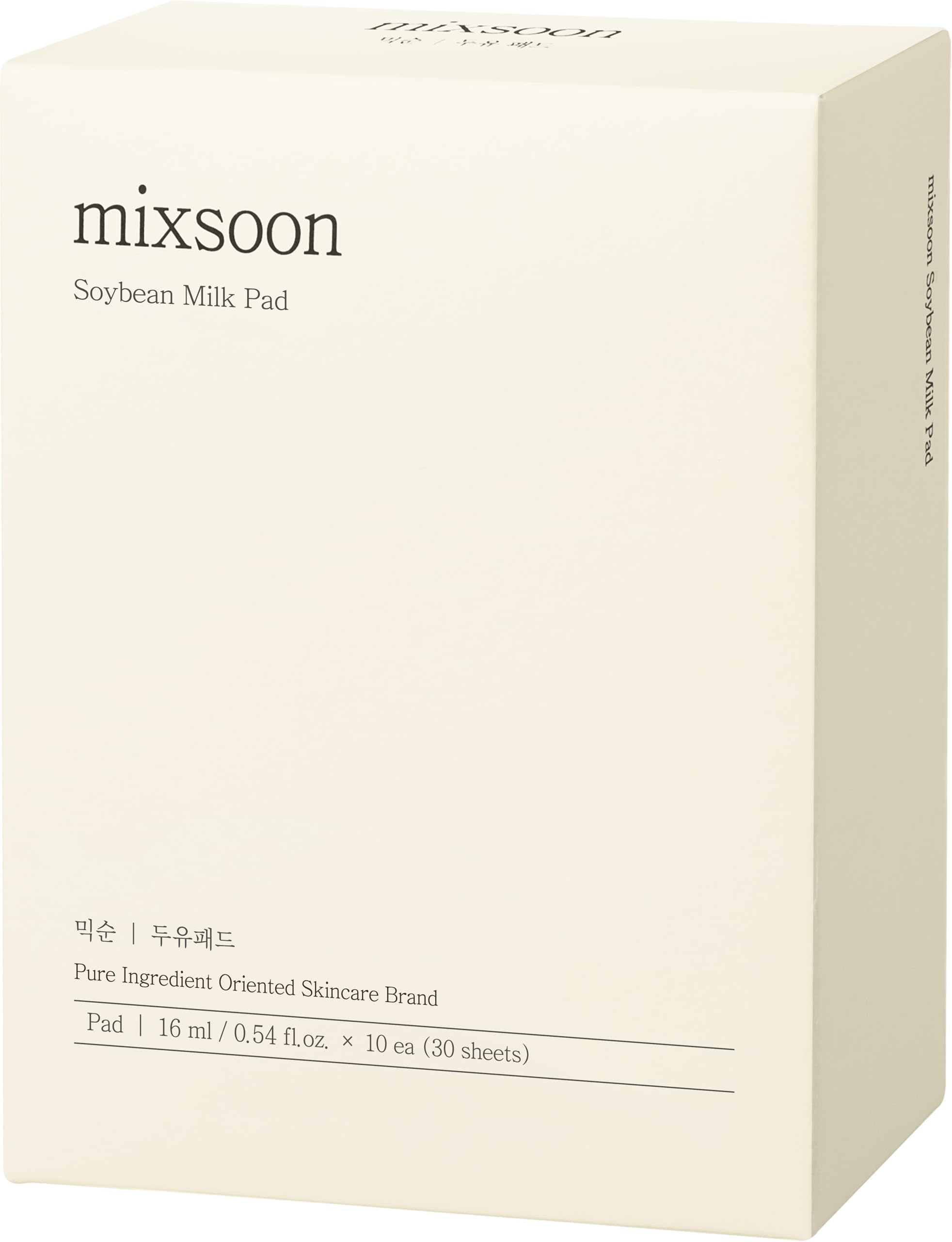 Mixsoon Soybean Milk Pads, Hydrating & Soothing Dual-Texture Face Pads, Fermented Soybean Extract, Instant Radiance, Skin Firming, Exfoliation, 20-Minute Care for All Skin Types (3sheets x 10ea)