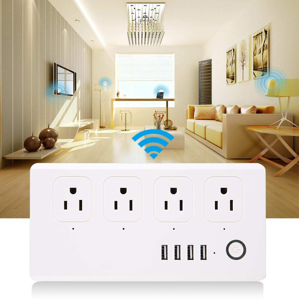WiFi Smart Socket US 120V WiFi Smart Plug and Home IFTTT Outlet Power Strip with 4 USB Support — view 5