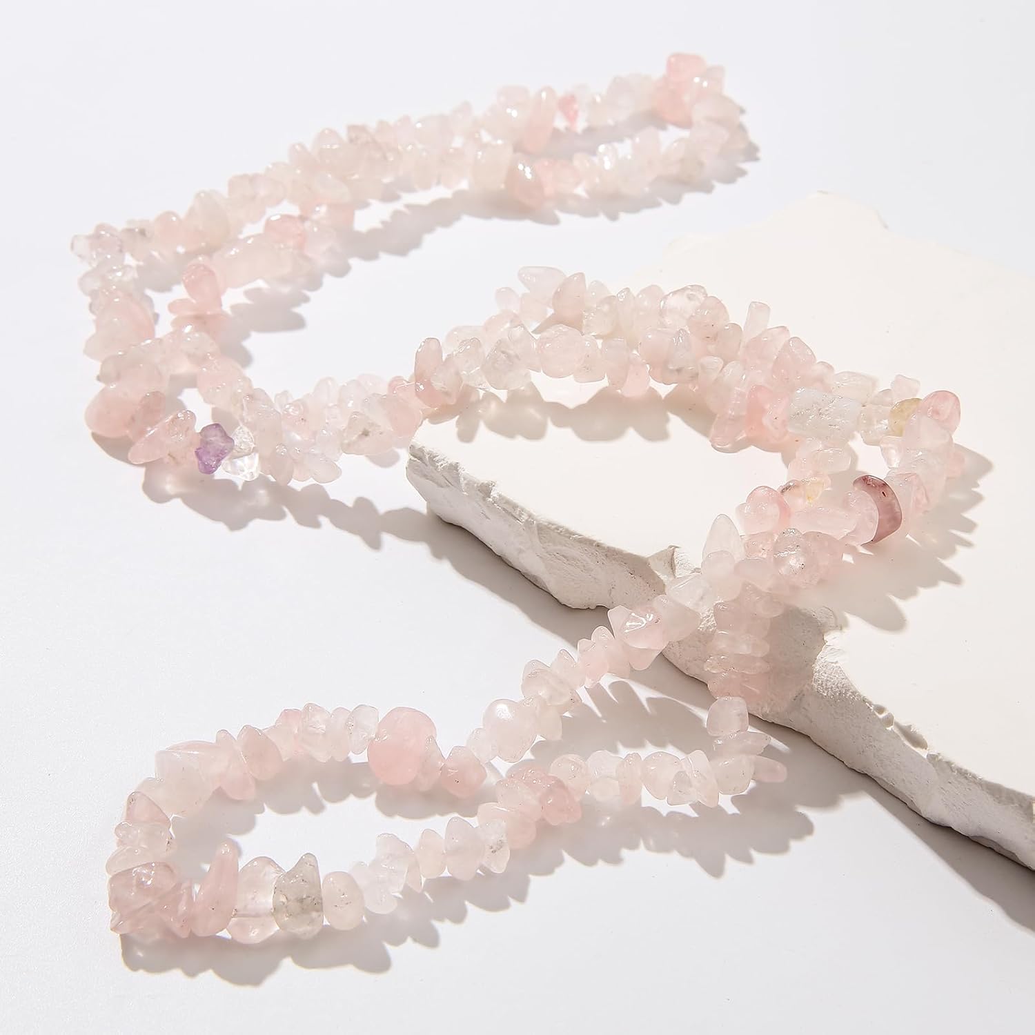 Natural Chip Stone Beads About 200pcs Powder Crystal Stones 5-8mm Irregular Gemstone Healing Crystal Loose Rocks for Bracelet Necklace Earrings Jewelry Making(Powder Crystal) - Image 5