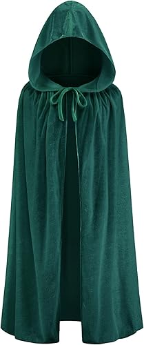 TOONRAIN Capa con capucha de terciopelo para niños, para Halloween, Navidad, disfraz de bruja vampiro, disfraz de cosplay de 3 a 16 años