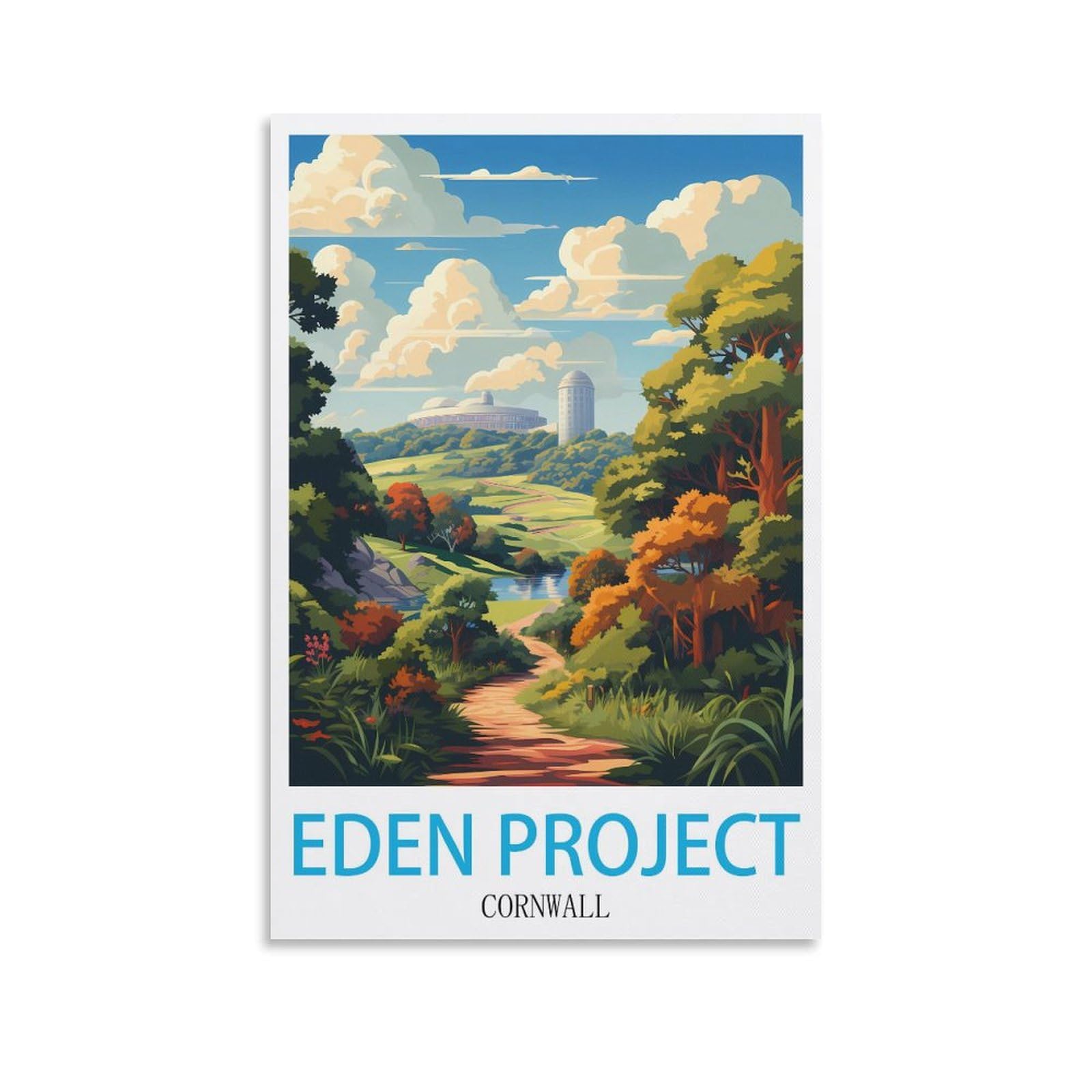 CEYHNO Eden Project Cornwall Vintage Travel Posters 08x12inch(20x30cm) Canvas Art Poster And Wall Art Picture Print Modern Family Bedroom Decor