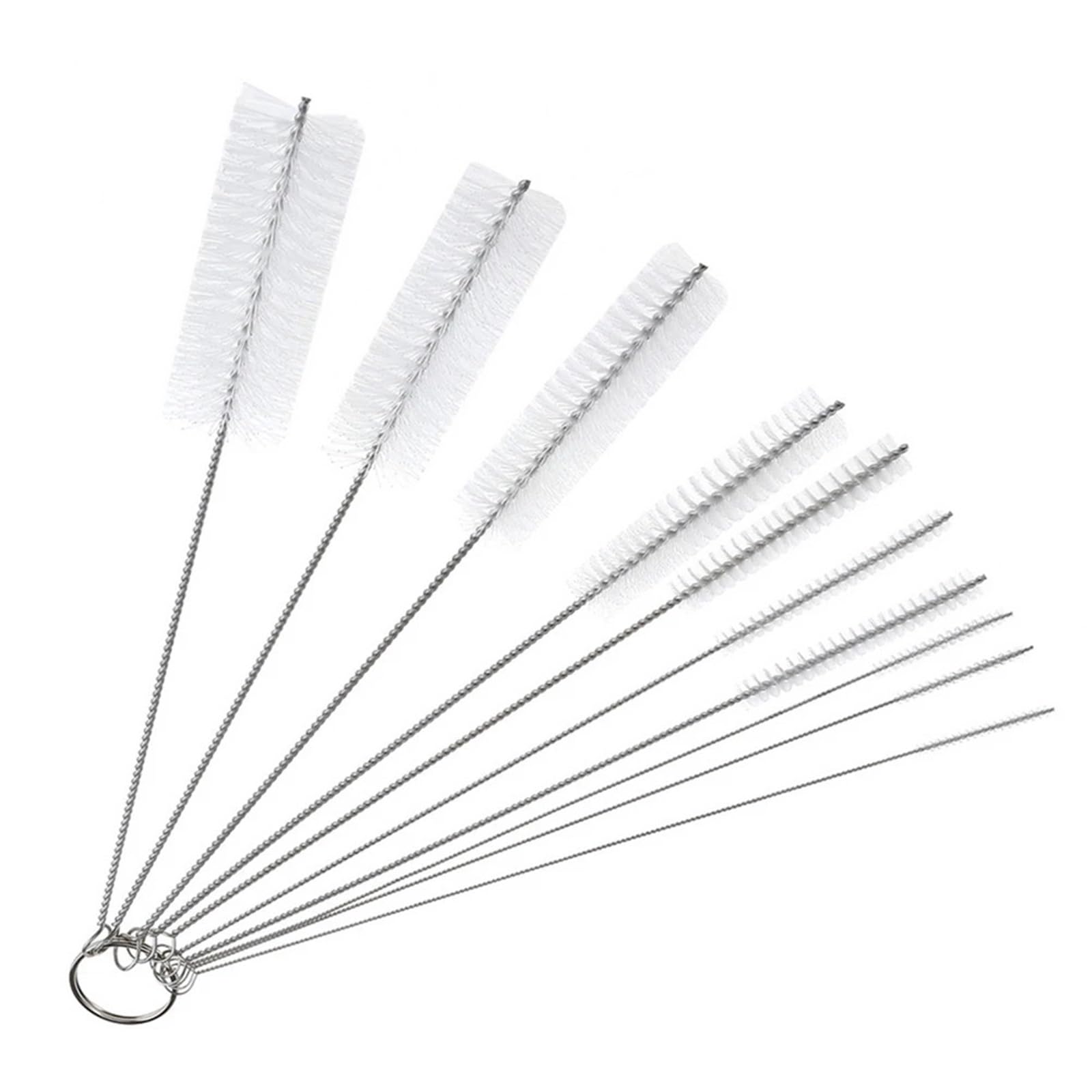 Drain Brush 10pcs Nylon Cleaning Brush Set Tube Pipe Bottle Straw Washing Cleaner Bristles