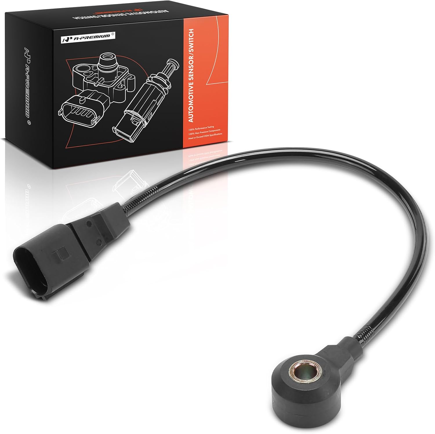 A-Premium Ignition Knock Detonation Sensor Compatible with Volkswagen Jetta 2000-2002, Golf 2000-2002 & Audi TT 2000-2002, TT Quattro 2000-2002, 1.8L 2.8L, Replace# 06A905377C, 06A905377F