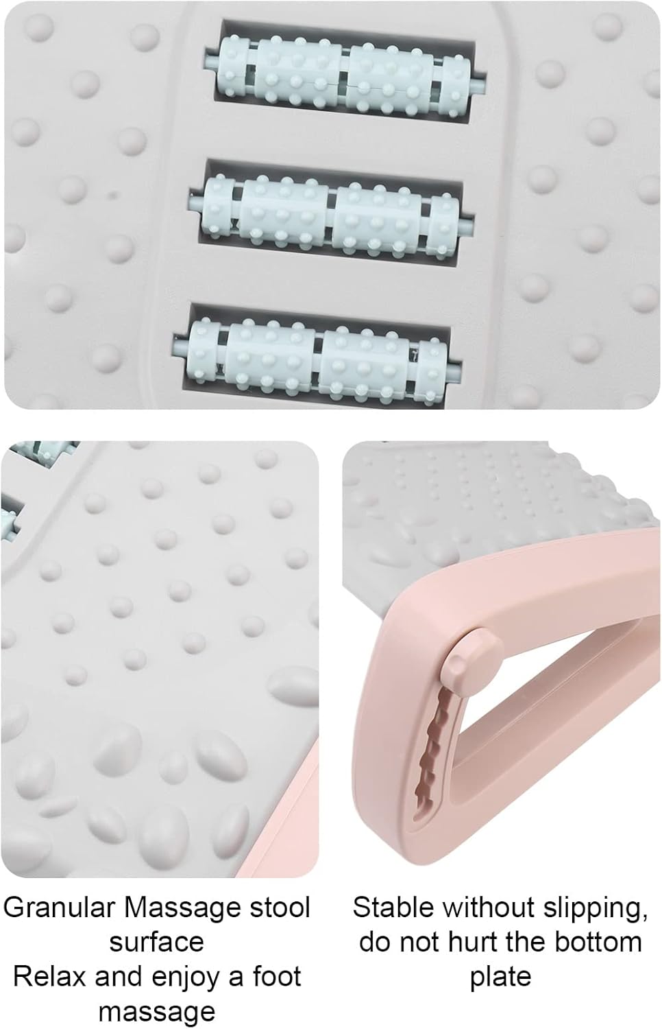 Foot Rest for Under Desk at Work, 6 Height Foot Rest with Massage Texture and Roller, Foot Stool Pain Relief and Body Support, Promote Leg Circulation, for Home and Office()