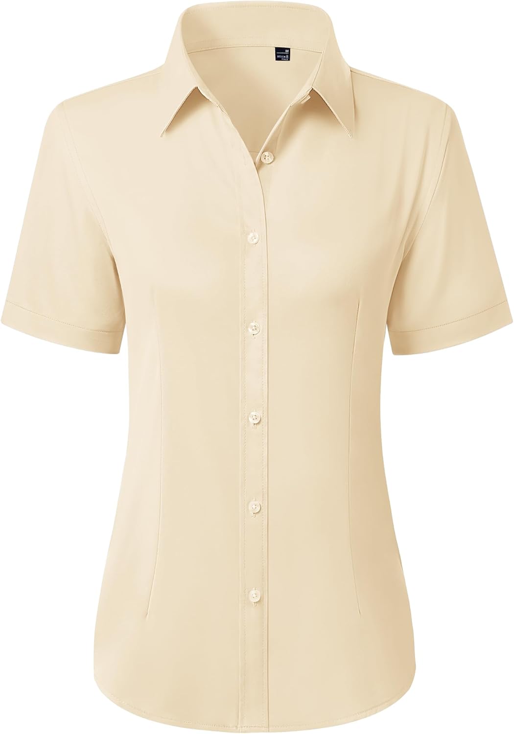 siliteelon Button Down Shirts for Women Stain Shield Short Sleeve Dress Shirt Wrinkle Free Work Business Office Blouses