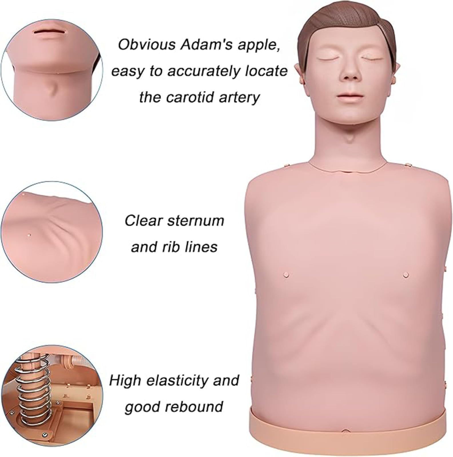 Mannequins De Secourisme Demi-Corps Mannequin RCP Respiration Artificielle Modèle Humain Simulateur De Réanimation Pour Adulte A