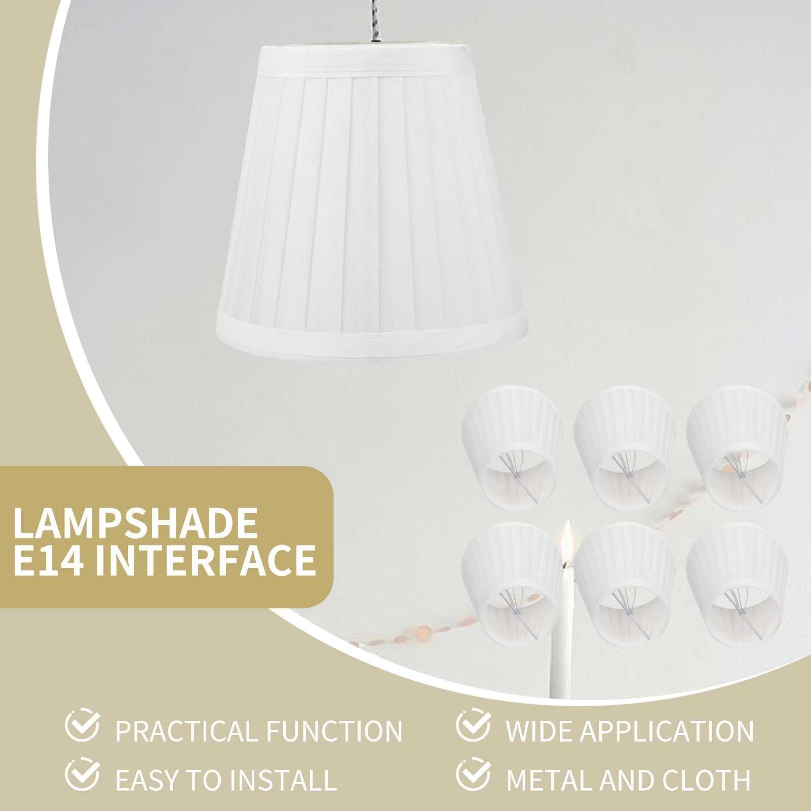 Paralume in Tessuto, Set di 6 Paralume per Lampadario a Barilotto Plissettato, Paralume Piccolo per Lampadine E14, moderna copertura della luce del pendente per Tavolo Lampada Da Parete