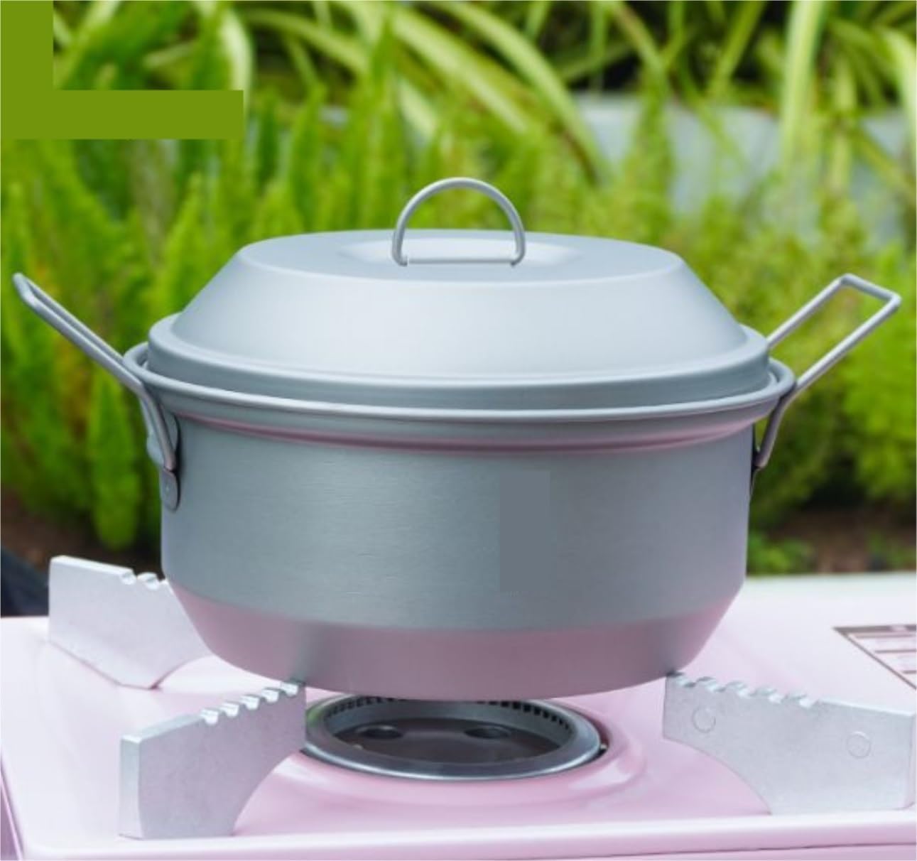 Camping Cookware Pure Titanium Double Handle With Lid Camping Tableware Outdoor Portable Soup Pot Cooker Outdoor Picnic