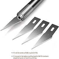 Vista 4 de Nicpro Juego de 120 cuchillas de hobby SK-5, repuesto de utilidad #2, herramienta de corte de repuesto con estuche de almacenamiento