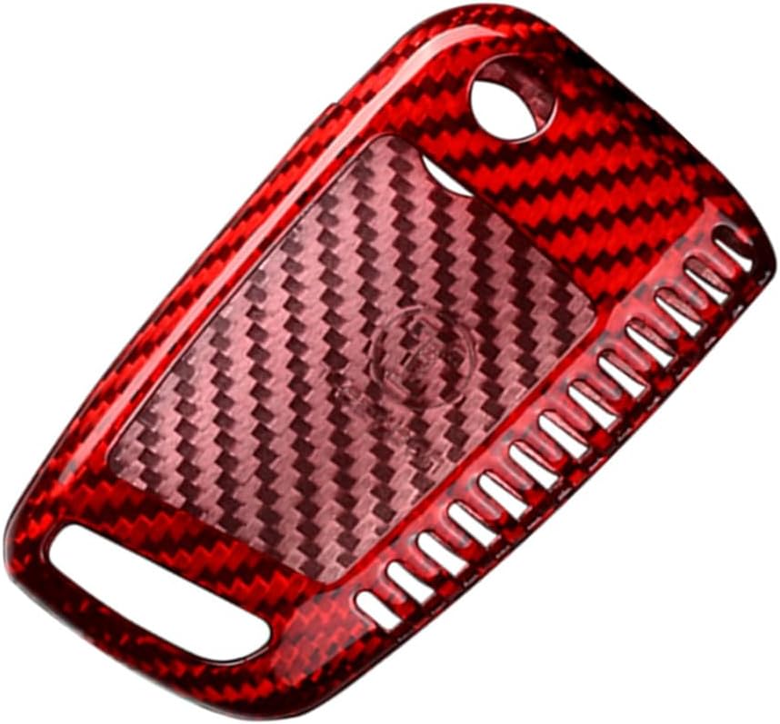Cnoula11 1 Pc Car Key Case Cover Key Shells Carbon Fiber Red For VW Polo 2016-2019 For Skoda Octavia MK3 2013-2018