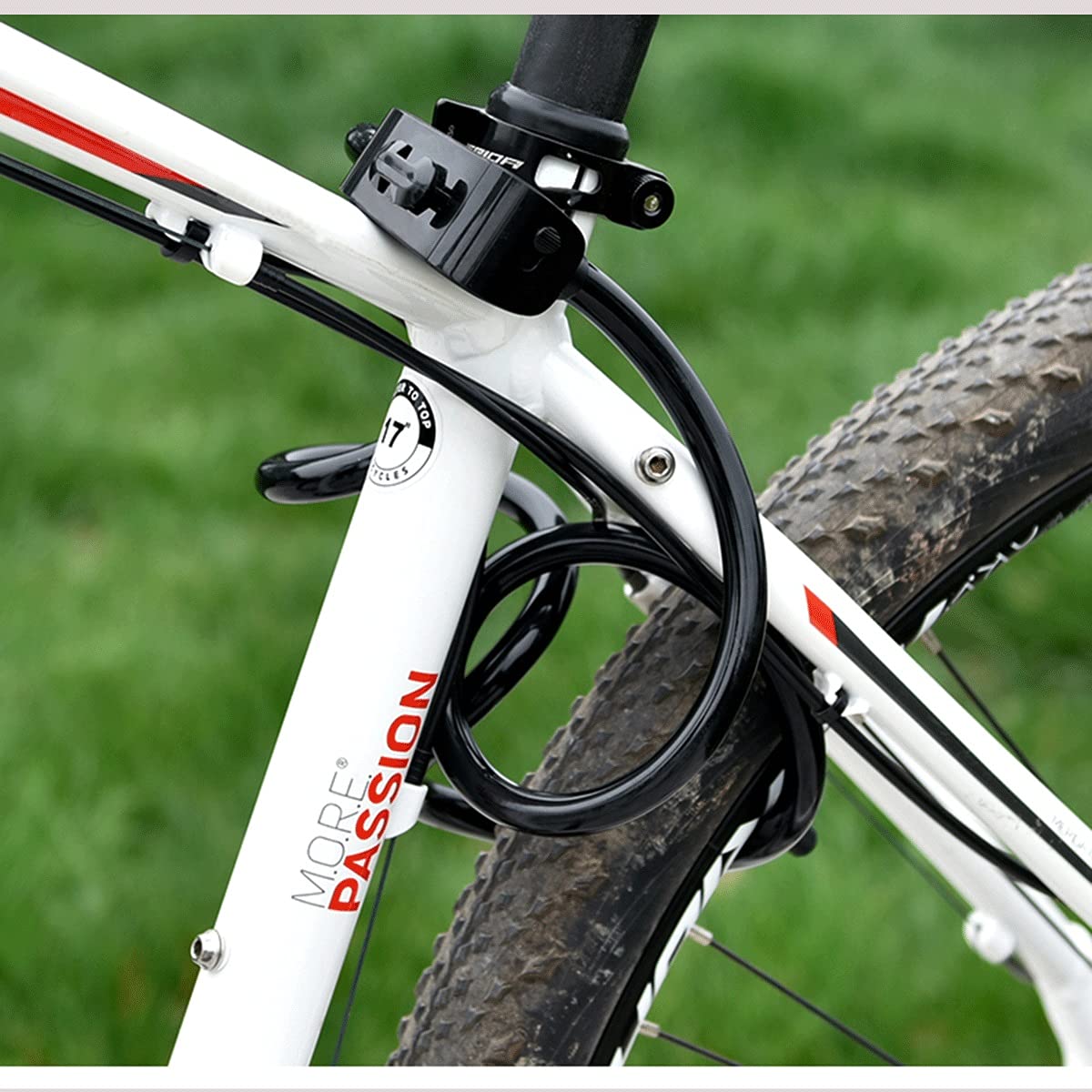 Lucchetto antifurto universale per bicicletta per bicicletta Bobina per cavo in acciaio inossidabile per bicicletta da castello Blocco di sicurezza per bicicletta MTB con 2 chiavi (Color : Black, Size