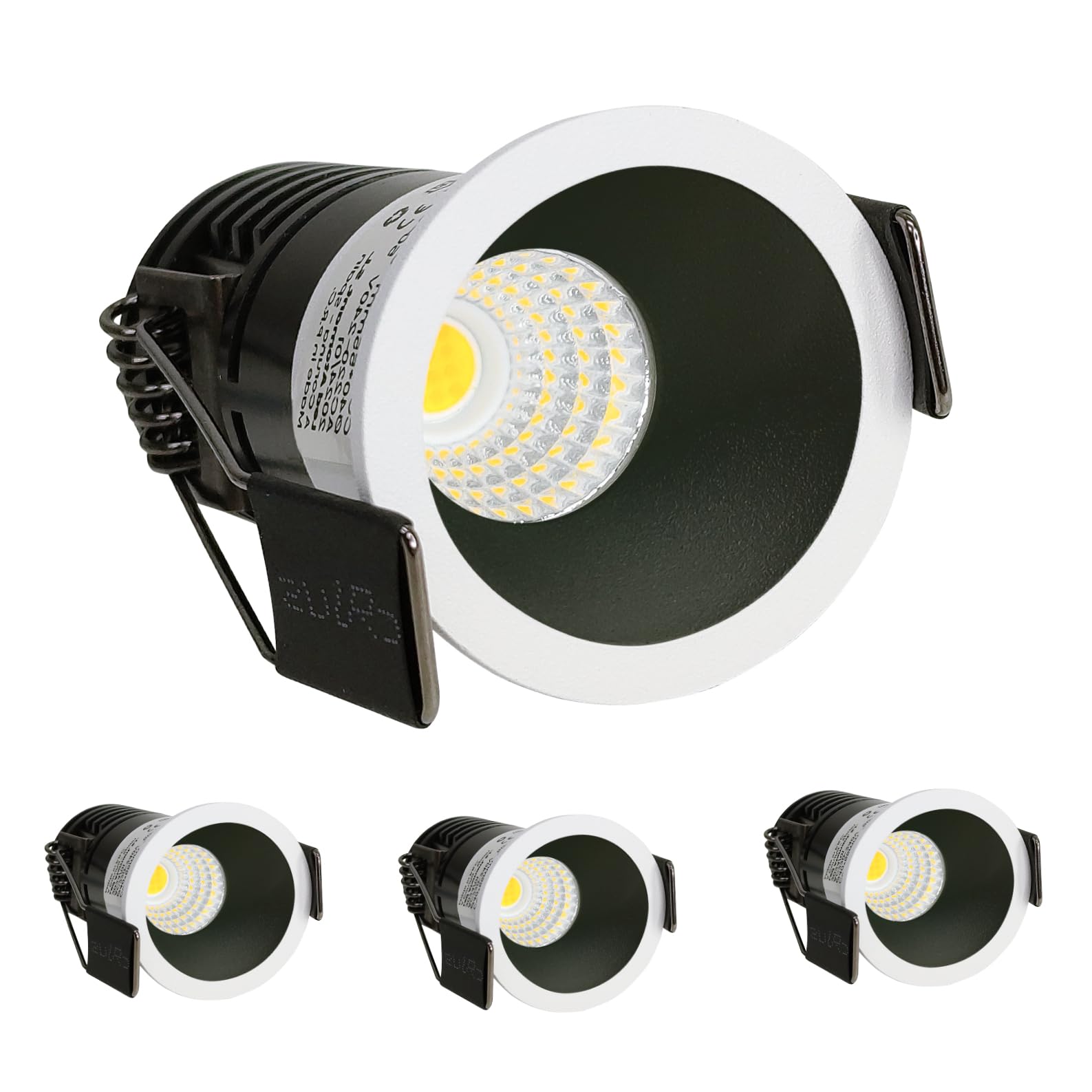 LED ATOMANT 4x Mini Downlight LED Empotrable Corte 37mm 5W CCT 3000-6500K | Diametro 40mm, Con Selector de color CCT, 400 Lumenes, Proteccion IP20
