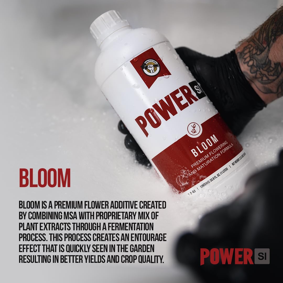 PowerSi Bloom 1L – Premium Flowering Additive with Bioavailable Silica and Exotic Plant Extracts – Enhances Flower Quality, Increases Bud Sites, and Boosts Trichome Production