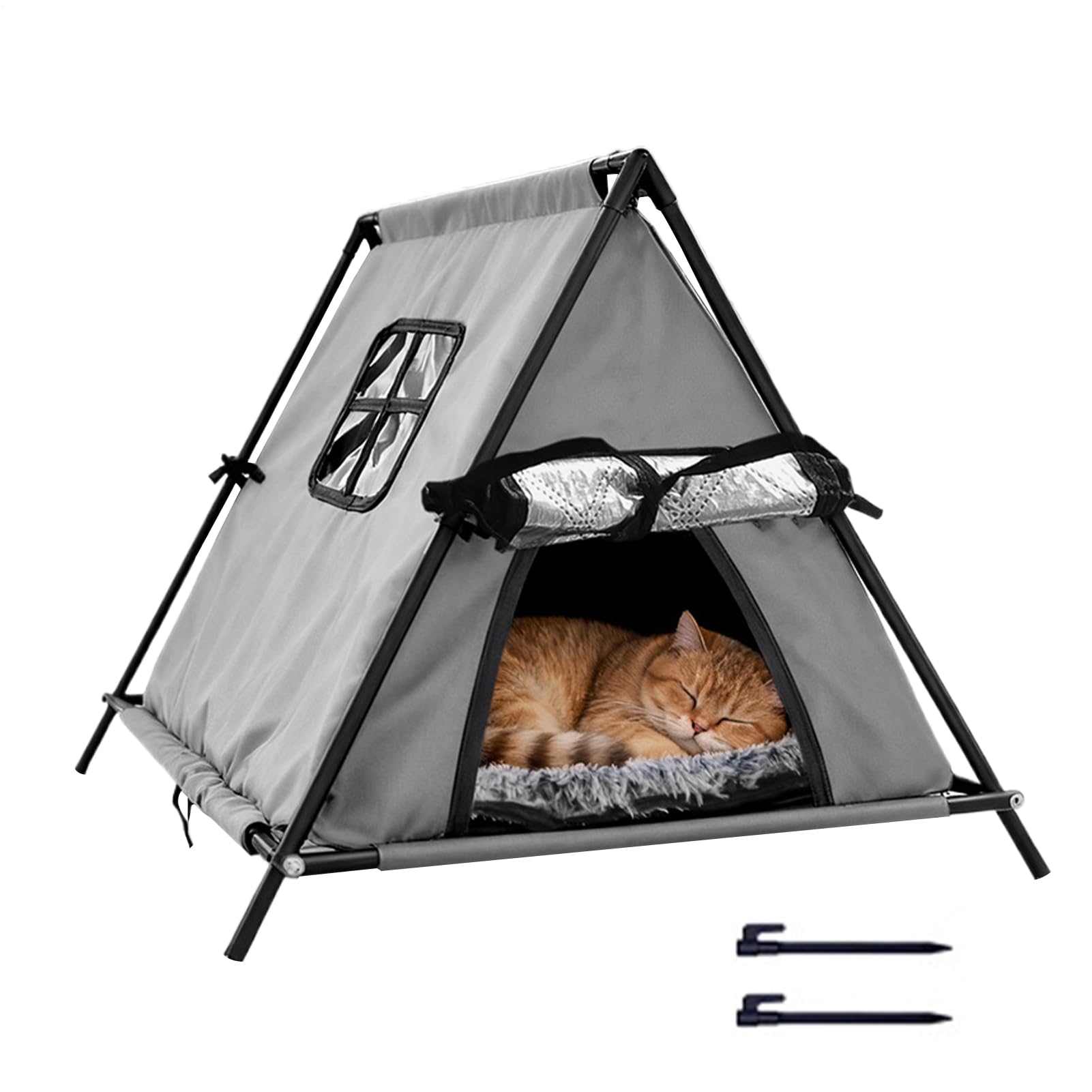 Maison pour chats d'extérieur pour chaton sauvage et abri isotherme de balcon