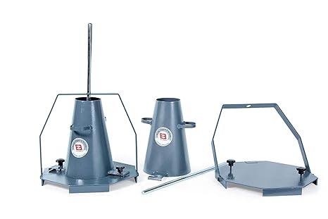 EIE Instruments Slump Cone Test Apparatus-Mild Steel Construction with Temping Rod for Cements and Concrete Testing Equipment, Workability (16mm Dia X 600mm)