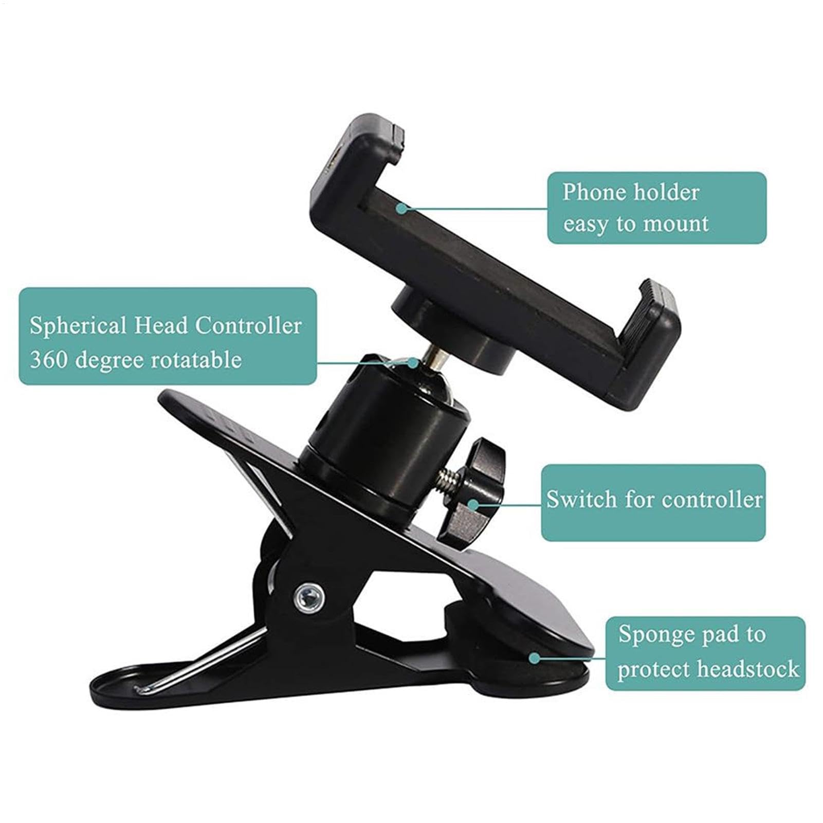 Support de téléphone pour Guitare, Support de téléphone pour tête de Basse,Support de téléphone antidérapant pour tête de Guitare - Support de téléphone Portable Stable, Support de Pince de téléphone