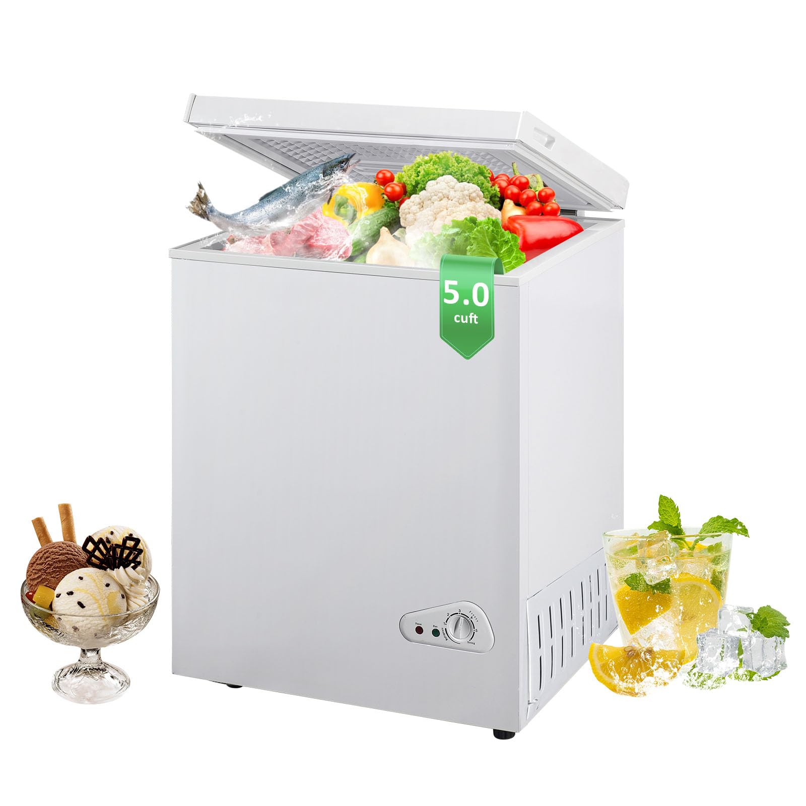 Pioch FLG-80Q-WHITE 5 cu ft Compact Freezer White