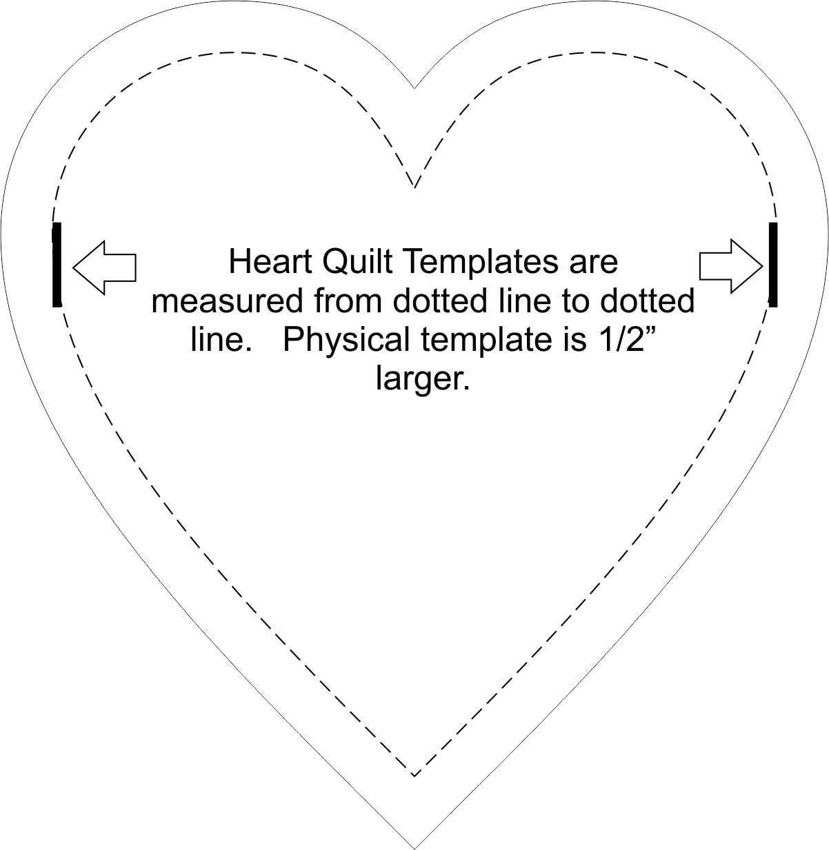 Liphontcta Choice of Size Acrylic Heart Quilt Template (1)