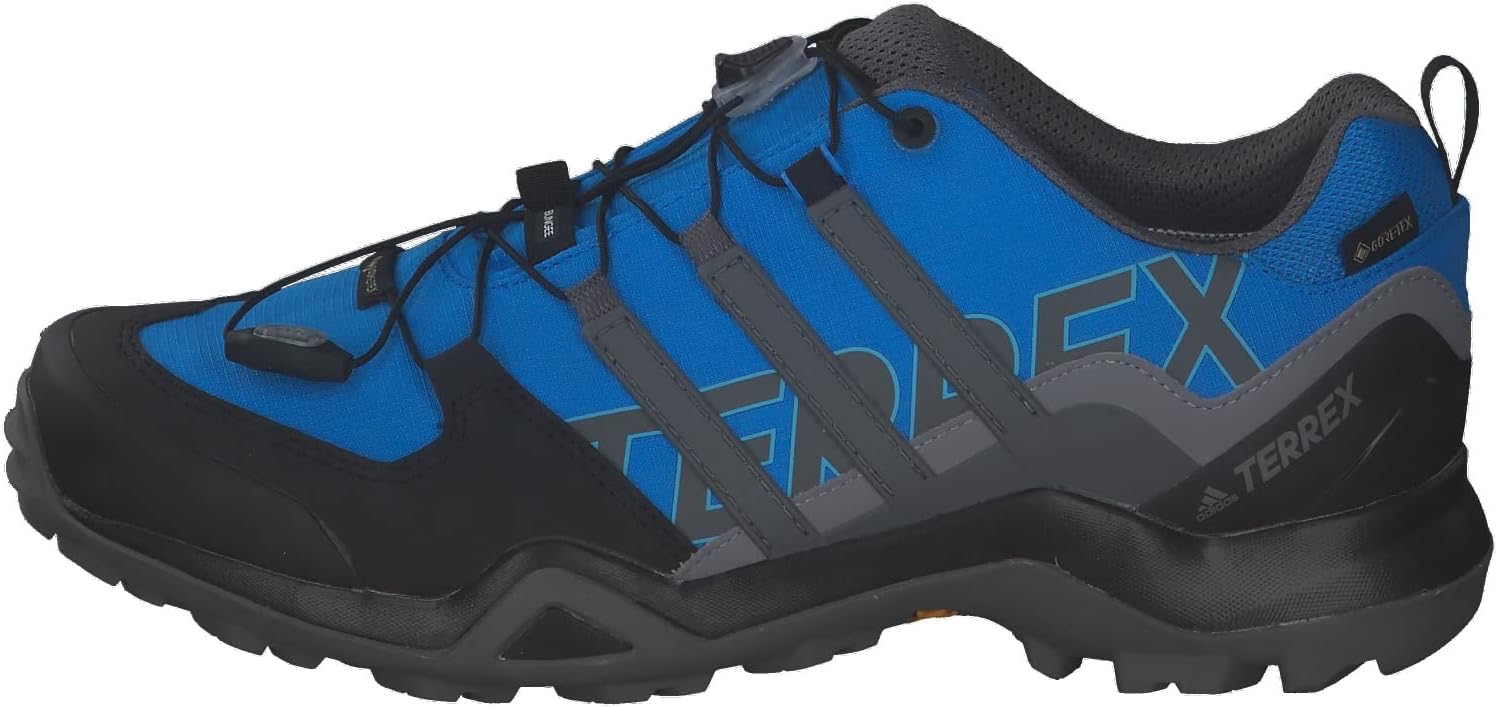 adidas Men's Terrex Swift R2 Gore-Tex Hiking Shoe 8.5 Women/7.5 Men Blue Rush Grey Four Core Black