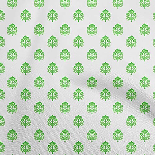oneOone Cotton Cambric Light Green Fabric Block Craft Projects Decor Fabric Printed By The Yard 42 Inch Wide-58