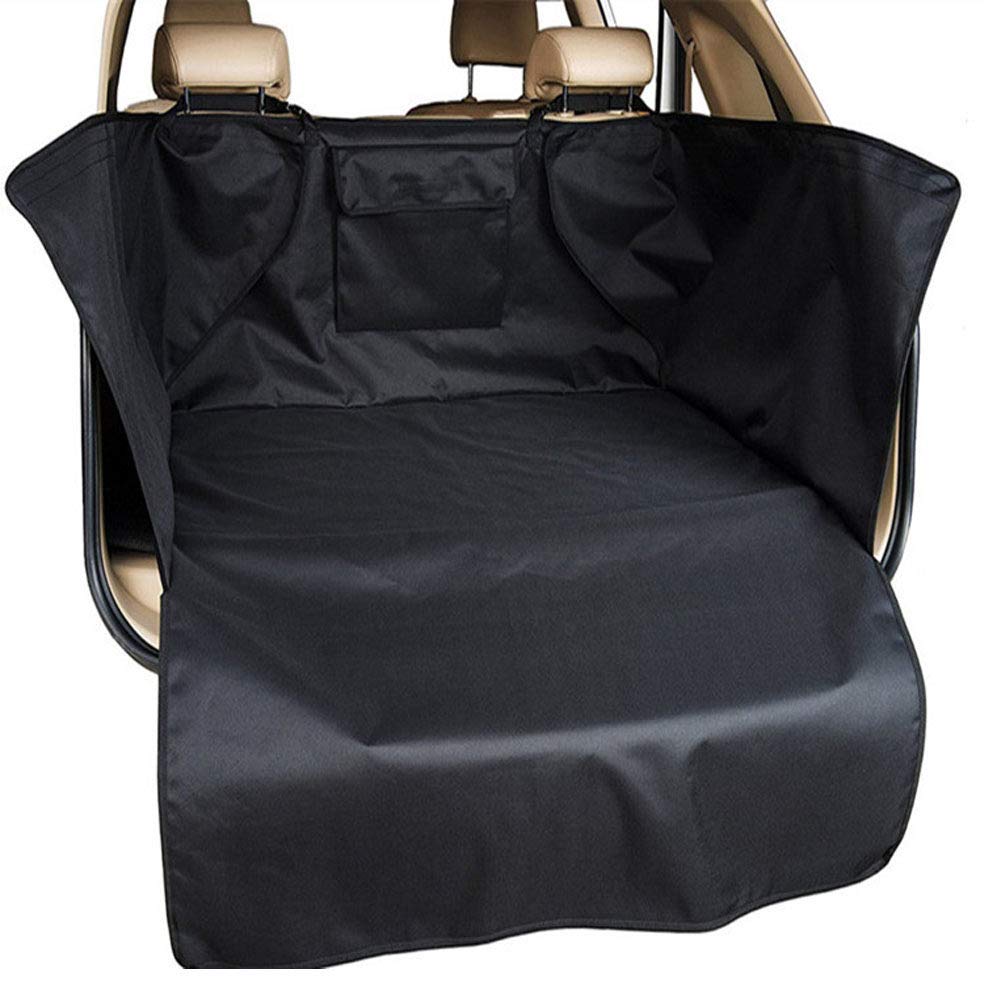 Universal Car Boot Liner Protector, Waterproof Pet Dog Cat Automobiles Boot Liner Protector Cover Mat Blanket with Bumper Flap Storage Pocket Fits Cars, Trucks, SUV