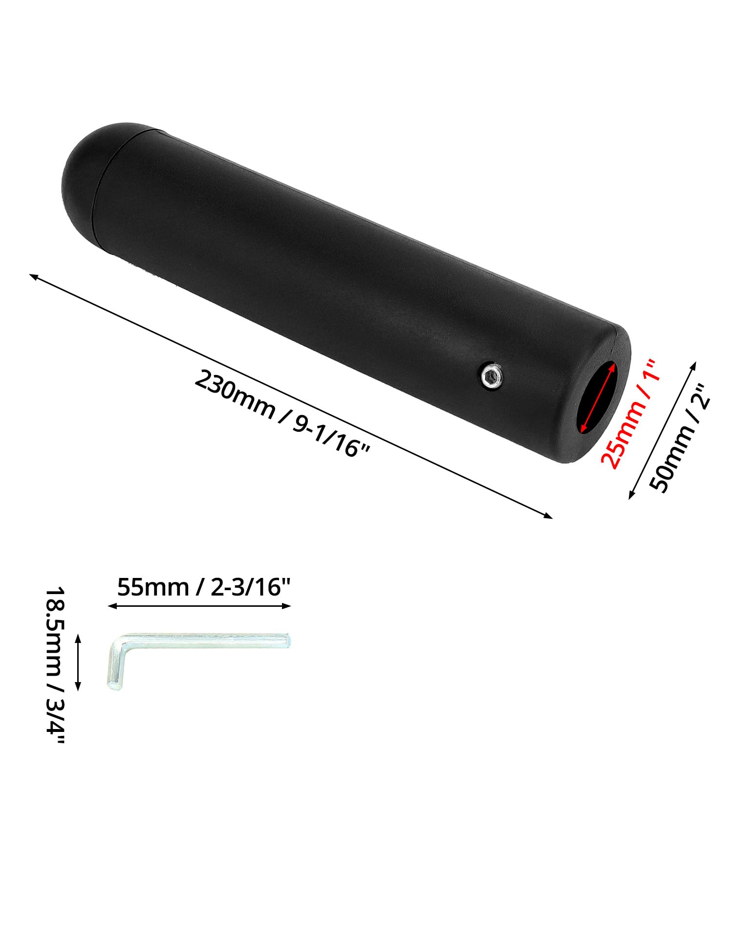 QWORK® Sztanga adaptera, konwertuj pręty 25 mm na pręty 50 mm, plastikowy adapter sztangi