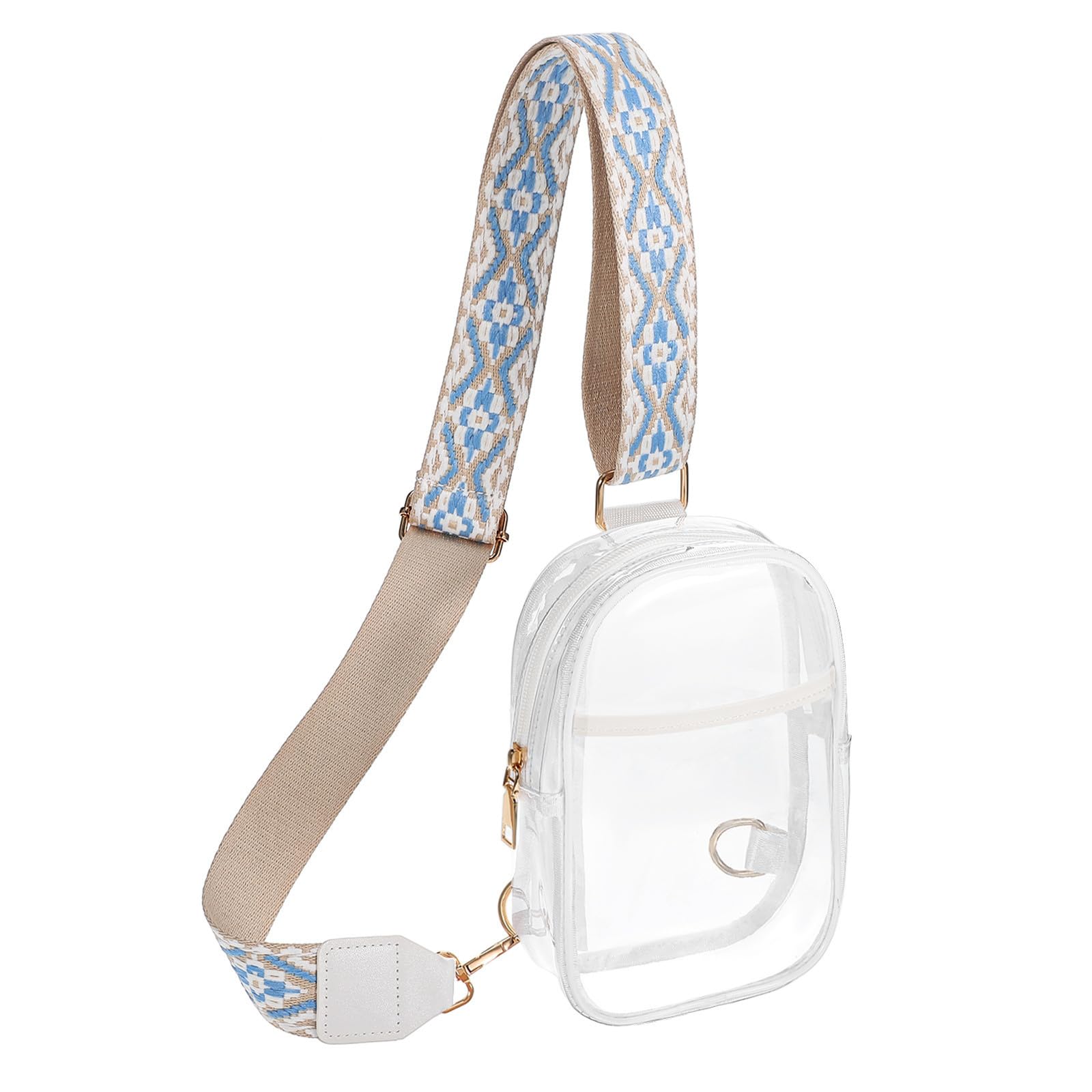 Bolso bandolera transparente contra esperas en controles con correa ajustable SEWACC 8