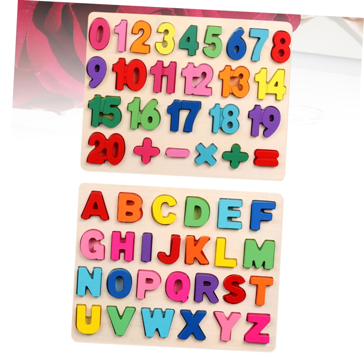 Puzzle in Legno Numeri e Alfabeto, Set Educativo per Bambini | Sviluppo Mentale, Strumenti Didattici Cognitivi, Rompicapo Riconoscimento