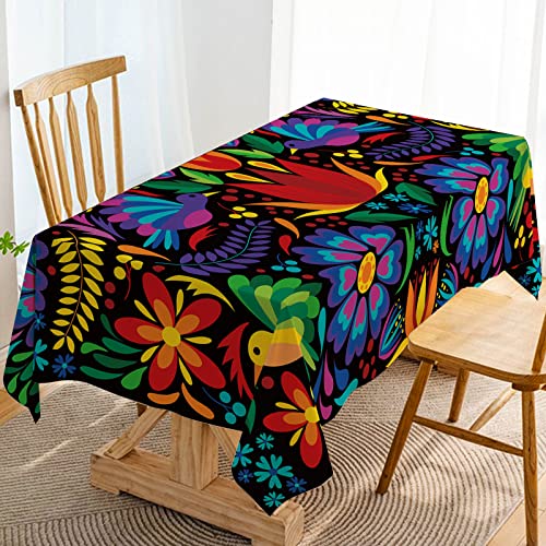 Hafangry Rectangle Mexican Table Cloth Mexico Cinco De Mayo Decoration Fiesta Party Day Of The Dead Table Cover Home Dining Room Kitchen Decor-60×84 Inch #TOP21