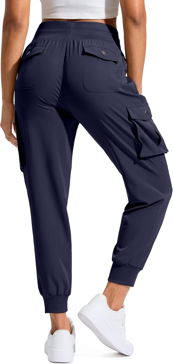 SANTINY Women's Cargo Pants with 6 Pockets Lightweight Quick Dry Travel Hiking Pants Casual Summer Joggers