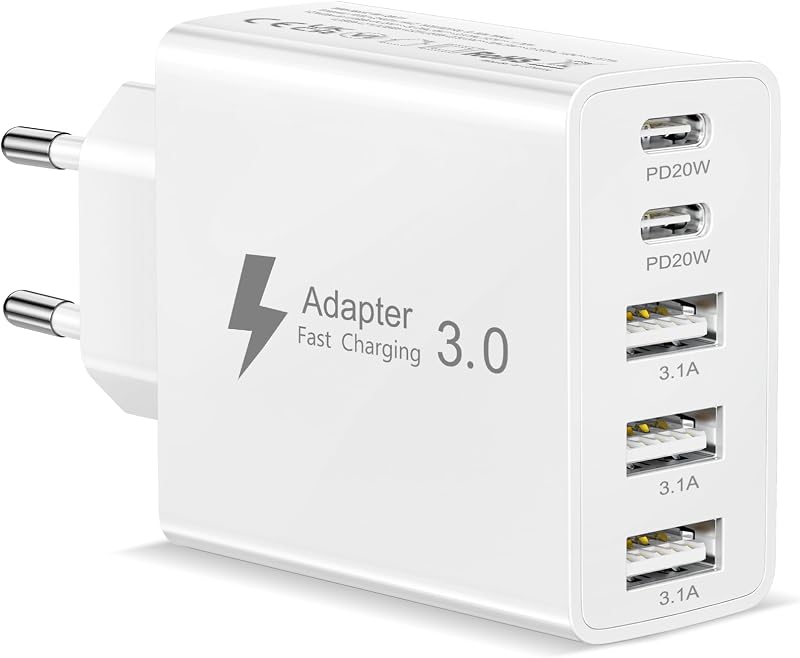 Poutek Caricatore USB C 50W 5 porte