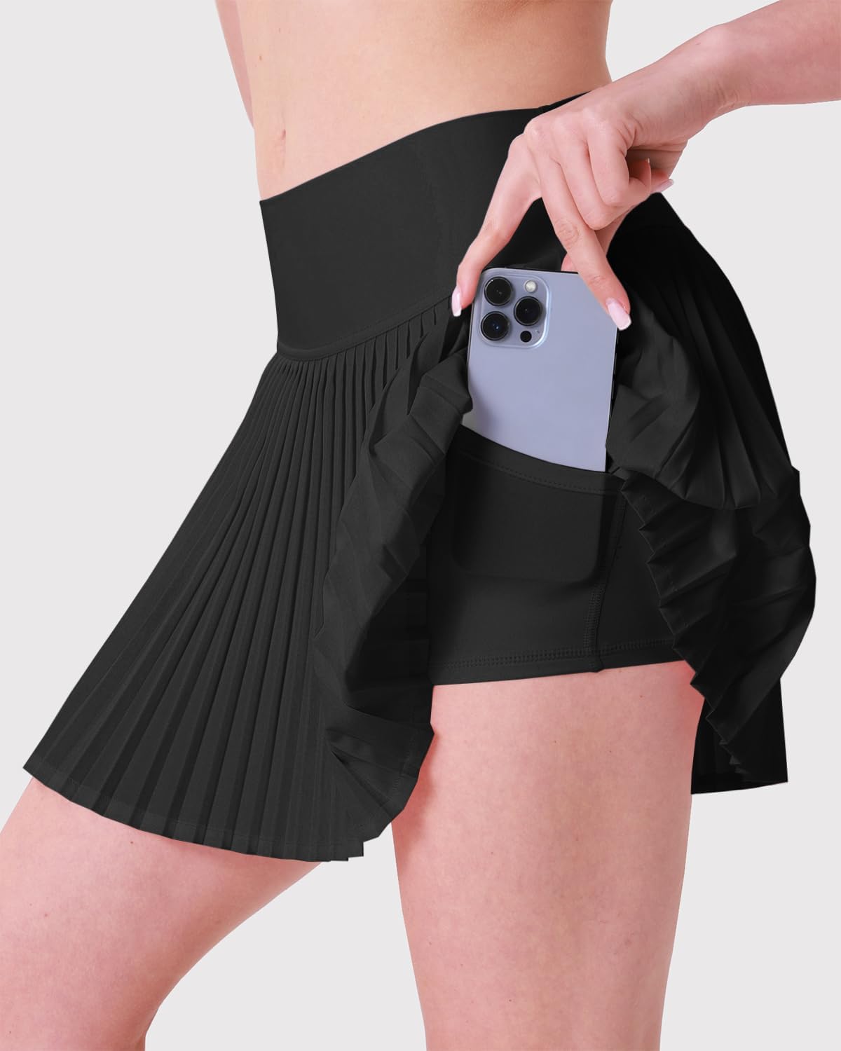 Pleated Tennis Skirts Womens Athletic Golf Skorts Workout Skirt with 2 Pockets on Liner Shorts - Image 3