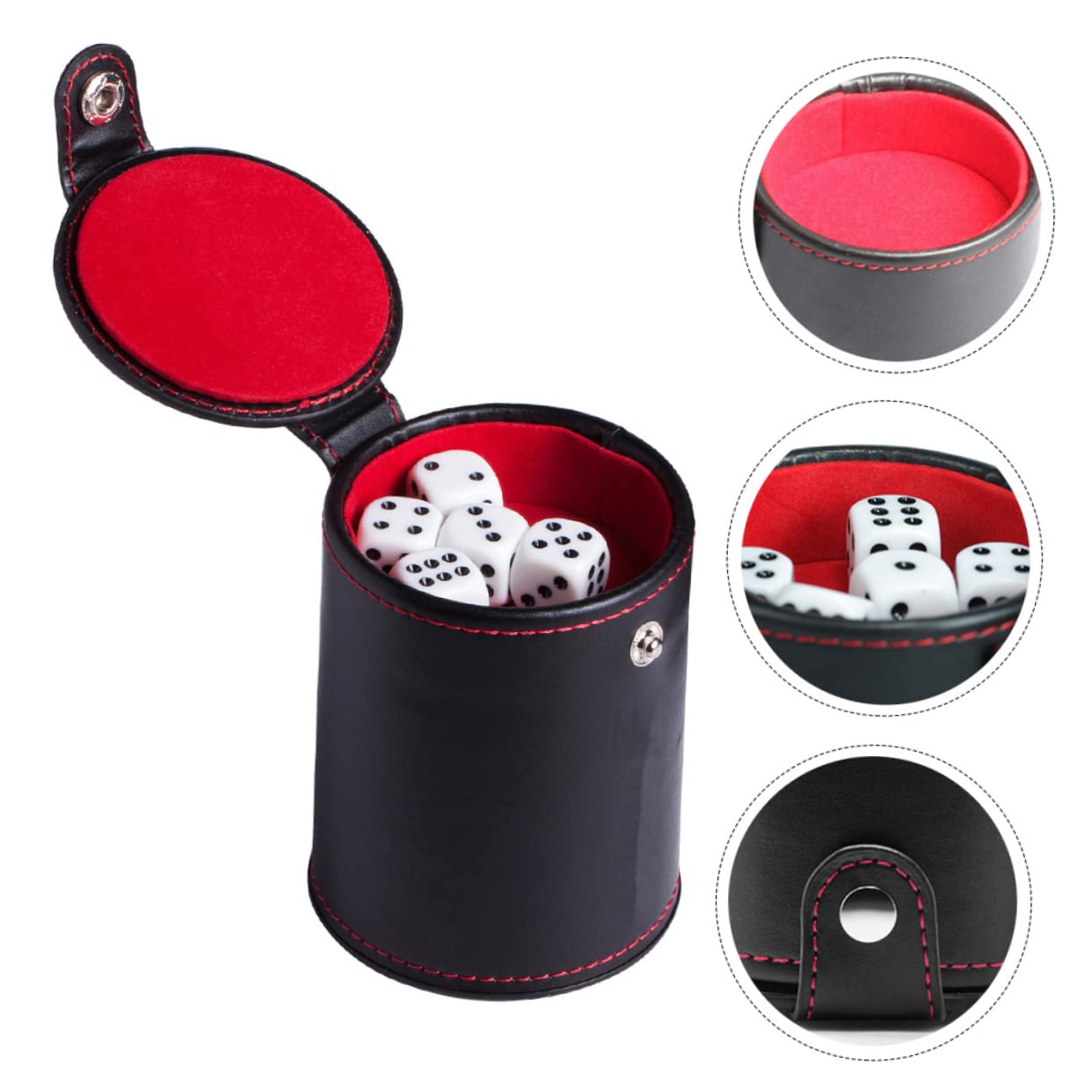 ibasenice 3 Sets Würfelbecher Polyhedral Würfel Leder Würfel Lagerung Container Für Unterhaltung