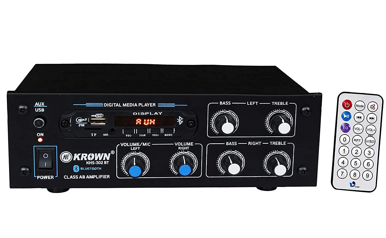 KEKROWN 6000W PMPO Home Series Stereo (4 Way) Amplifier with Bluetooth; USB; FM and Mic Input - KHS-302