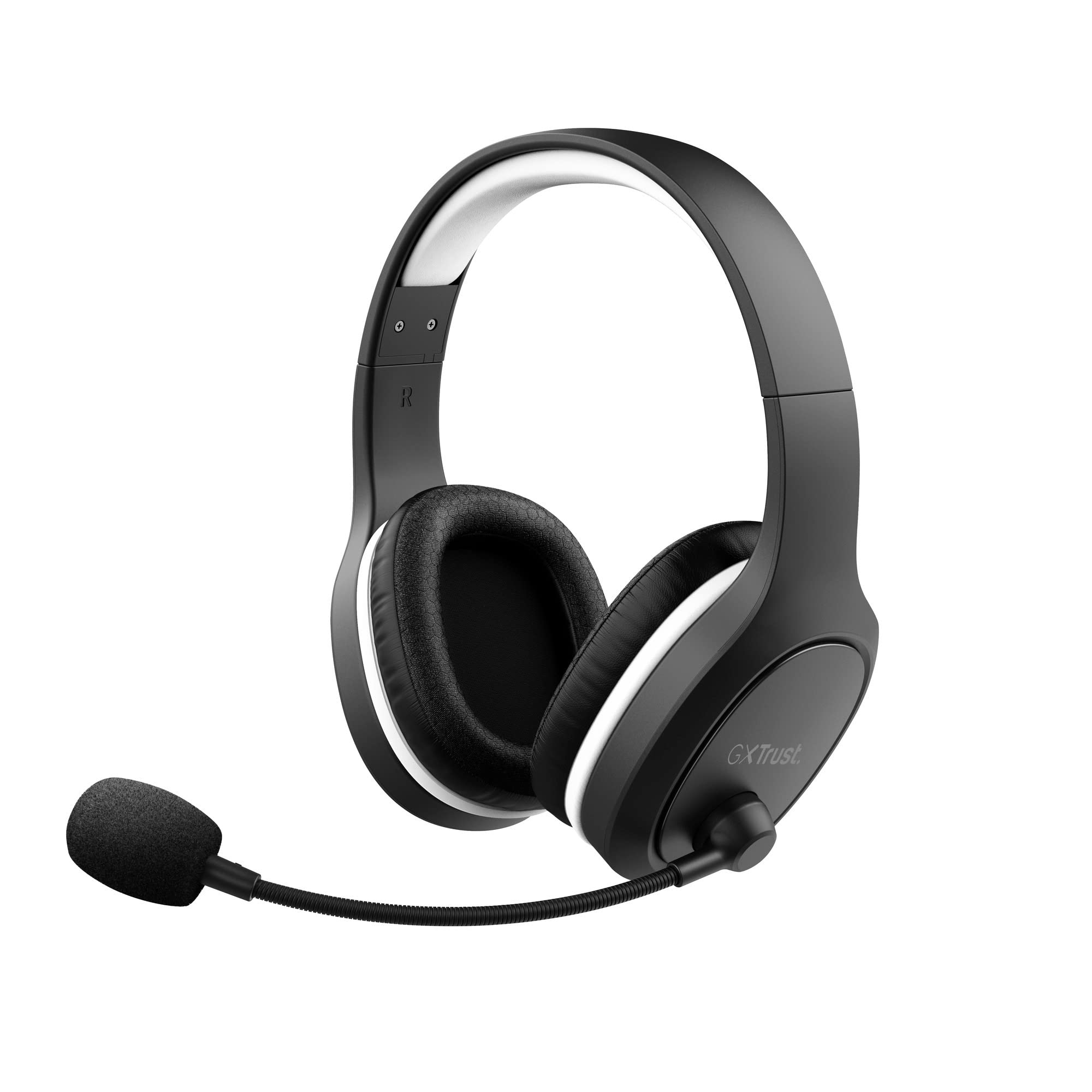 Trust Gaming GXT 391 Thian Cuffie Gaming Wireless per PS5, PS4 e PC, 5.8 Ghz, Dongle USB, Over Ear, Ricaricabile, Multi-Platform, Cuffie con Microfono Leggero Sostenibile - Nero
