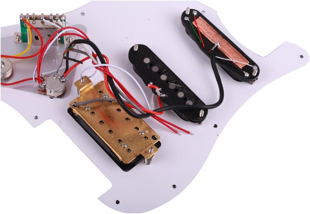 Alnicov Surfing Loaded Prewired Pickguard Guard Plate With SSH Pickup For Electric Guitar,Red Pearl