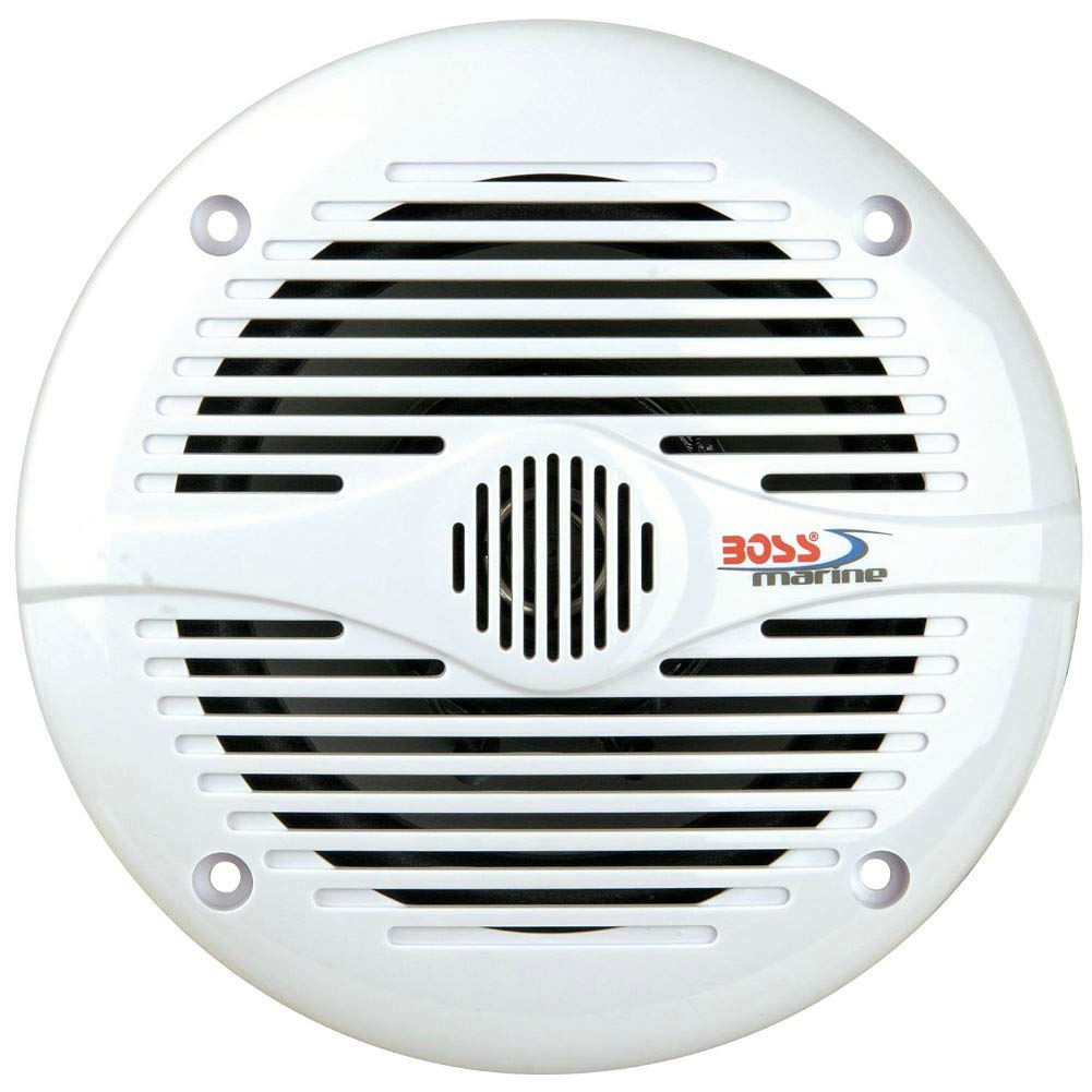 2 Altavoces Marinos Compatible con Boss Audio MR50W 2 vías 15,5 cm 75 vatios rms 150 vatios máx Barco Piscina Impermeable, por Pareja + 5 Stickers Gratis