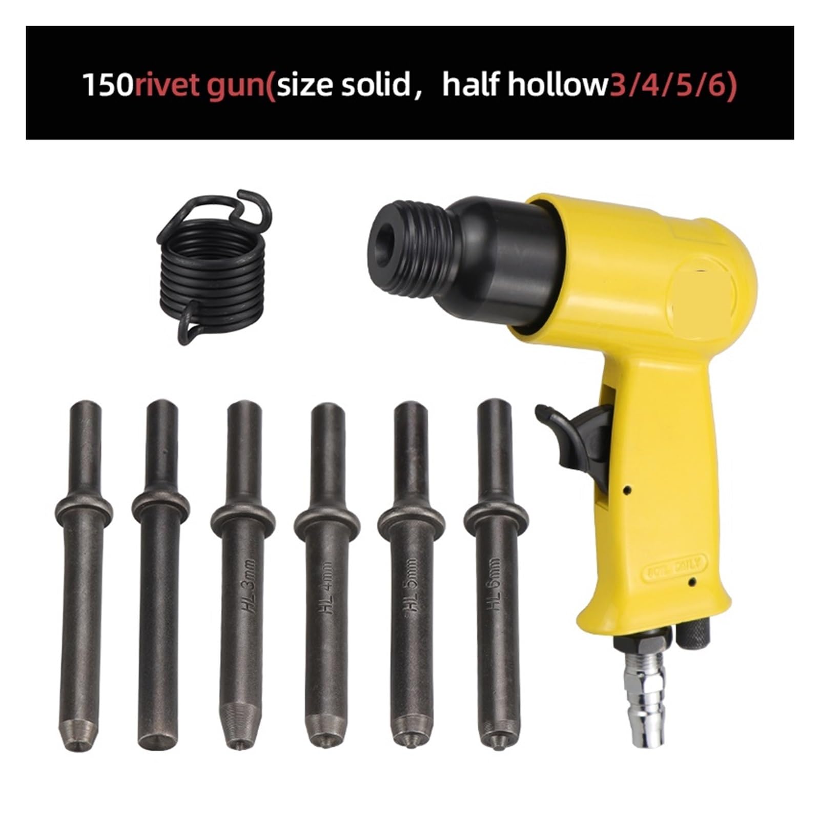 120mm Młot pneumatyczny Profesjonalny ręczny łopata gazowa Mały odrdzewiacz Narzędzia pneumatyczne z 4 dłutami do obróbki metalu(Rivet heads set)