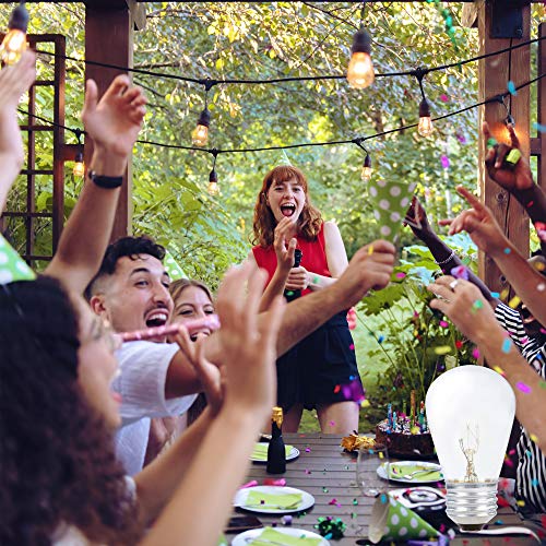 Simba Lighting String Light Outdoor S14 Replacement Bulb 11W E26 Medium Screw Base for Decorating Patio, Café, Pergola, Porch, Clear Glass, 11 Watt 110V 120V, 2700K Warm White, Dimmable, 6 Pack - Image 4